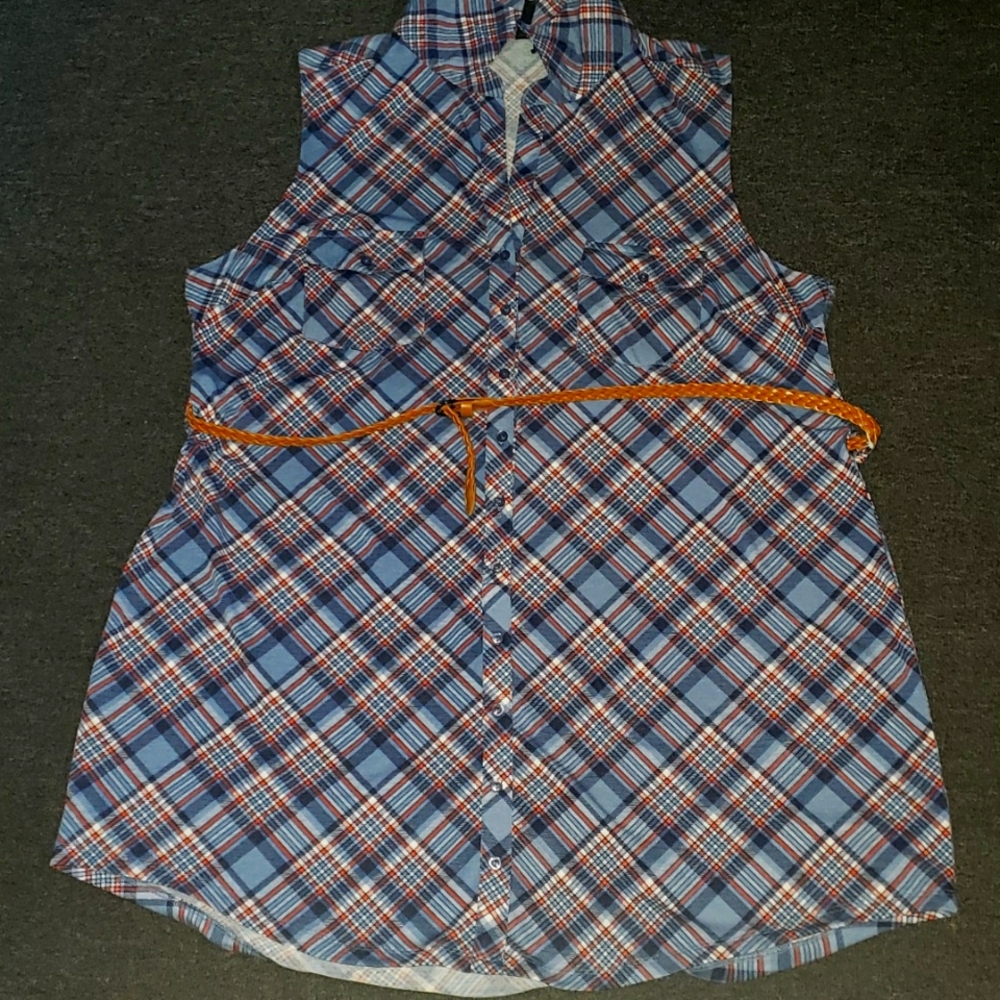 Sleeveless Plus Size Button down Dress
